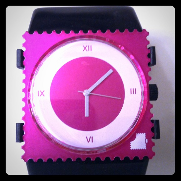 **SOLD**Pink S.T.A.M.P.S Watch w/Blk Bracelet