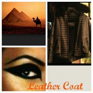 Unique Leather jacket with detachable hood