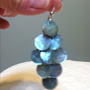 Teal Opalescent Dangly Earrings