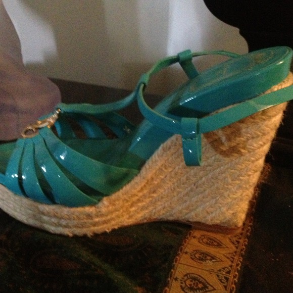 Dior CD2 Patent Leather Espadrille T-Strap Wedge - Picture 2 of 3