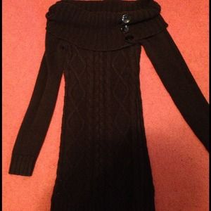 Boat neck black Guess sweater dress