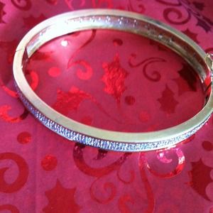 gold over sterling silver bangle wgenuine diamonds