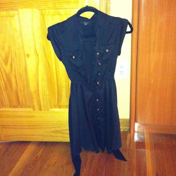 Adorable black dress with gold buttons by XOXO