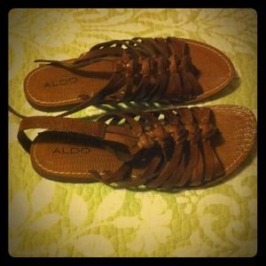 ALDO! Brown leather gladiators
