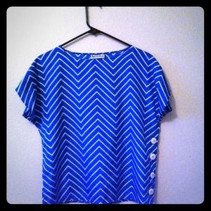 Striped Tee W/ Buttons !