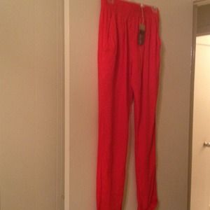 Red baggy pants