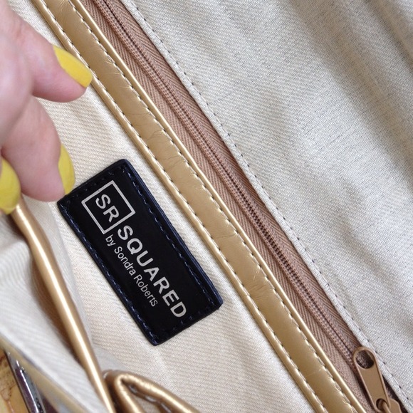 Handbag small fabric by Squared gold and off white - Picture 3 of 4