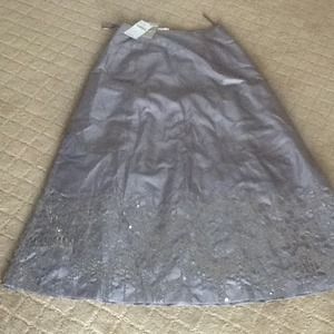 NWT Laura Ashley Sequin Gray long Skirt
