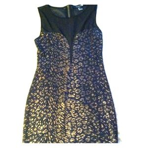 Black and gold zipper back party dress Forever 21