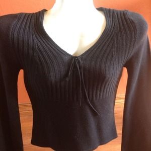 Black Flared Long Sleeve Sweater