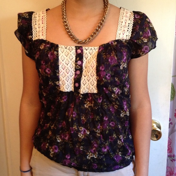 SOLD Purple and dark blue top good condition