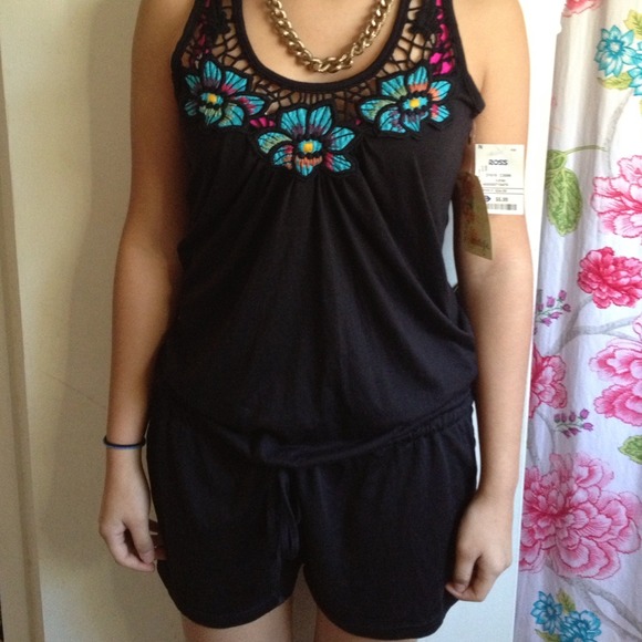 SOLD NWT romper with floral detail