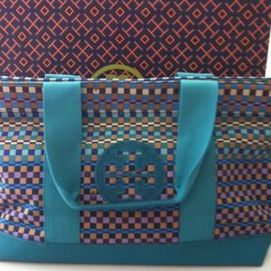 Tory Burch canvas shopper tote. NWT!