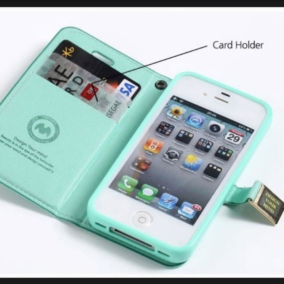 Iphone 4 &4s gel cover with wallet holder