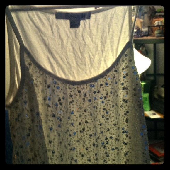 White sequins top