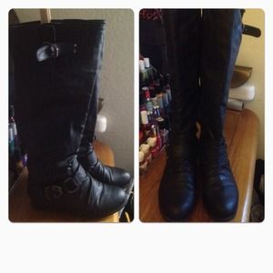 Black zippered boots