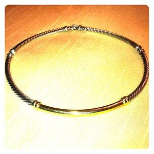 REDUCED 🔨 David Yurman SS/14K Gold Bar Necklace