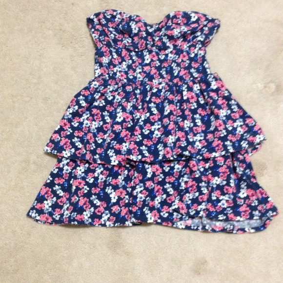 Strapless floral dress