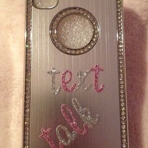 iPhone 4 fun silver bling case