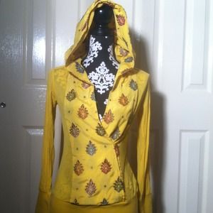 Yellow Sari-inspired hoodie