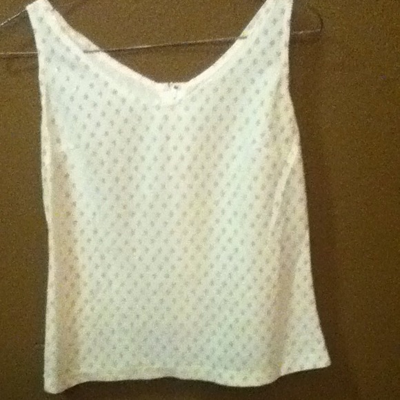 Vintage white and silver tank