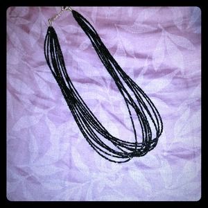 Black & silver beaded necklace