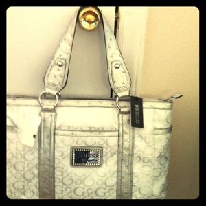 NEW w Tags Guess Silver Taluca