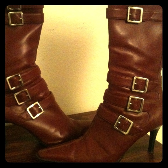 💋SOLD💋 Red Faux Leather Boots