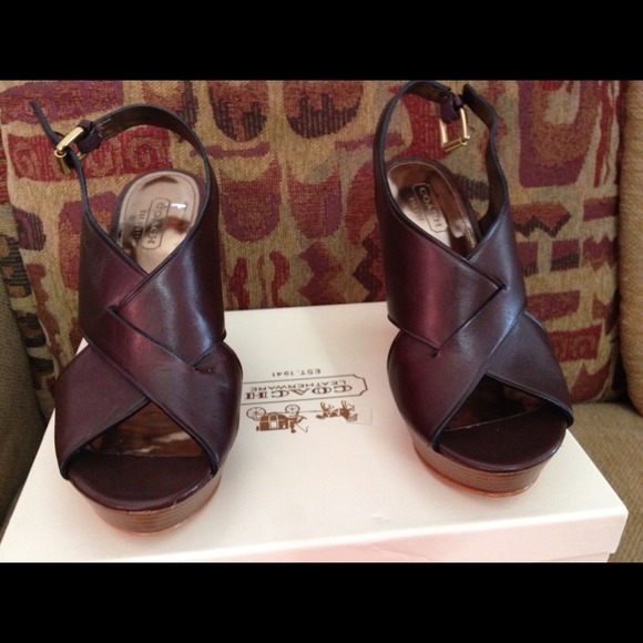 Brown Coach Wedges