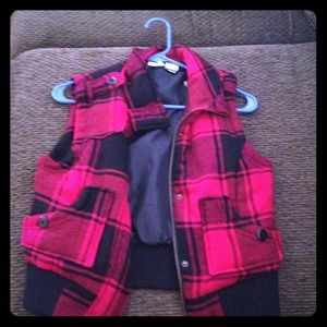 Red and black vest