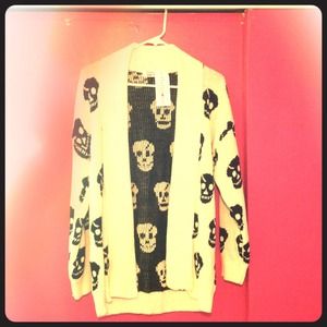 *Reserved* Cream and black Harmony skull cardigan
