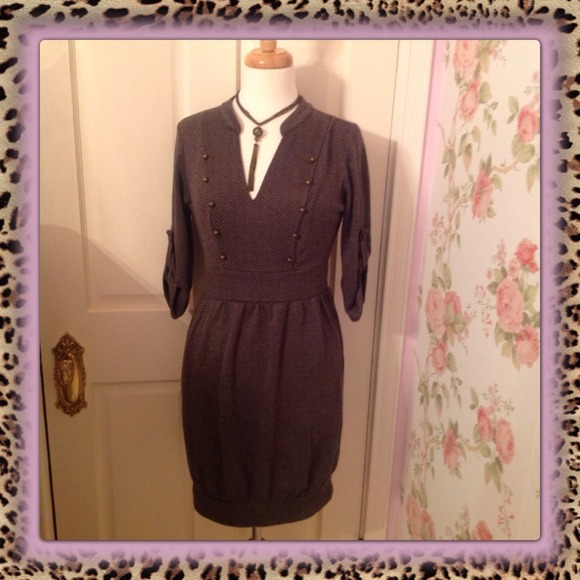 BeBop Dresses & Skirts - Chevron Pattern Military Inspired Dress