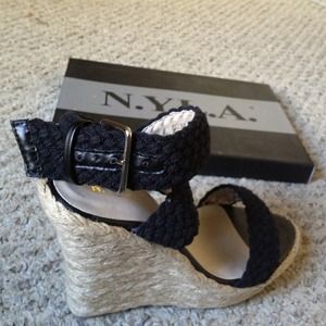 RESERVED! Black NYLA Wedge Sandals