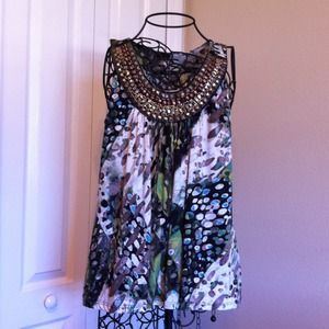 Beaded A Line top - Sz Large