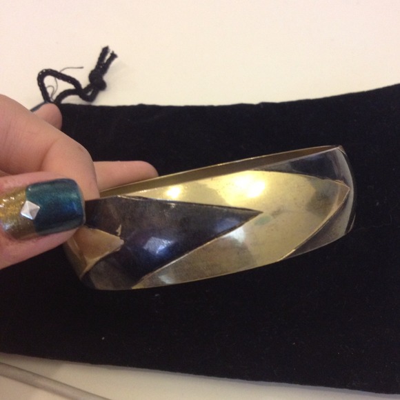 Chunky Chevron Metal Bangle - Picture 2 of 3