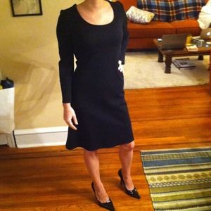 Black Long Sleeved Sheath Dress