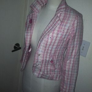 Y2k fashion Rocawear pink & white short coat