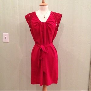 Ark and Co. Red belted dress sz large