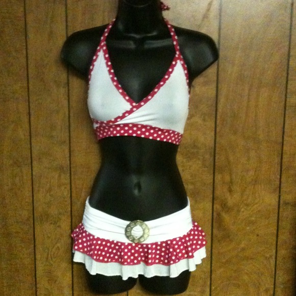 Pink & White Polka Dot Lingerie Set