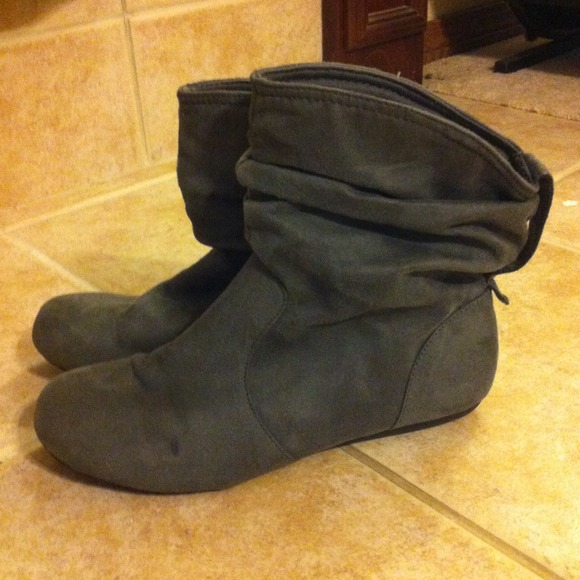 Grey Slouch Boots.