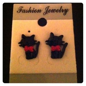 Cute Black Kitty Earrings