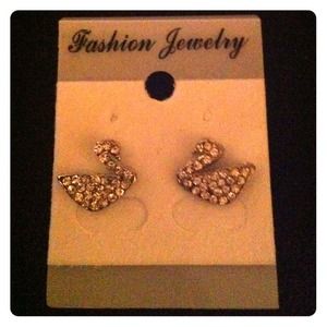 Bling Swan Earrings