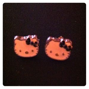 Black Bow Hello Kitty Earrings