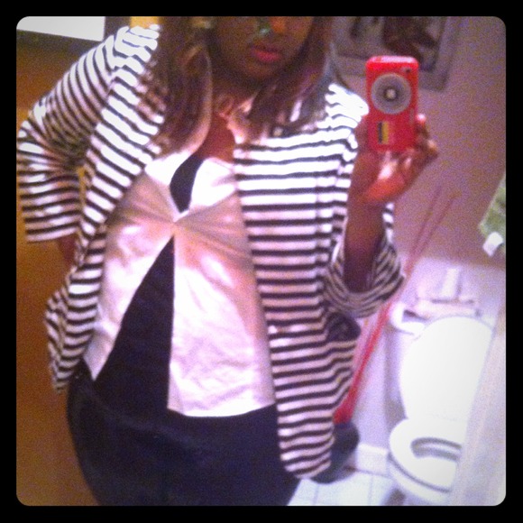 Plus size Black and white blazer