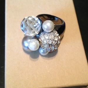 Jewelry Crystal, rhinestone &Pearl ring