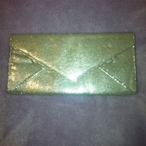 NEVER USED silver sparkle clutch