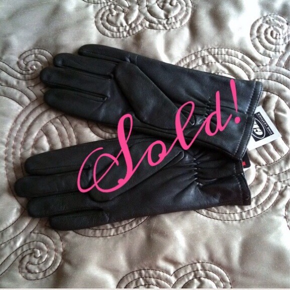 Thinsulate Black Leather Gloves in Sz L - Picture 1 of 4