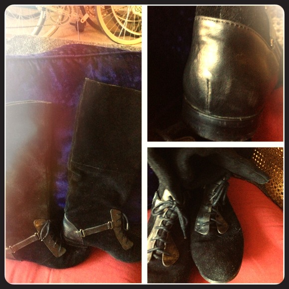 Black knee length riding boots