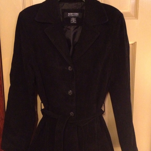 Black sued leather jacket with belt