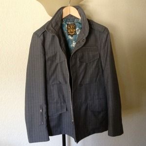 Subscript grey pin stripe men's coat